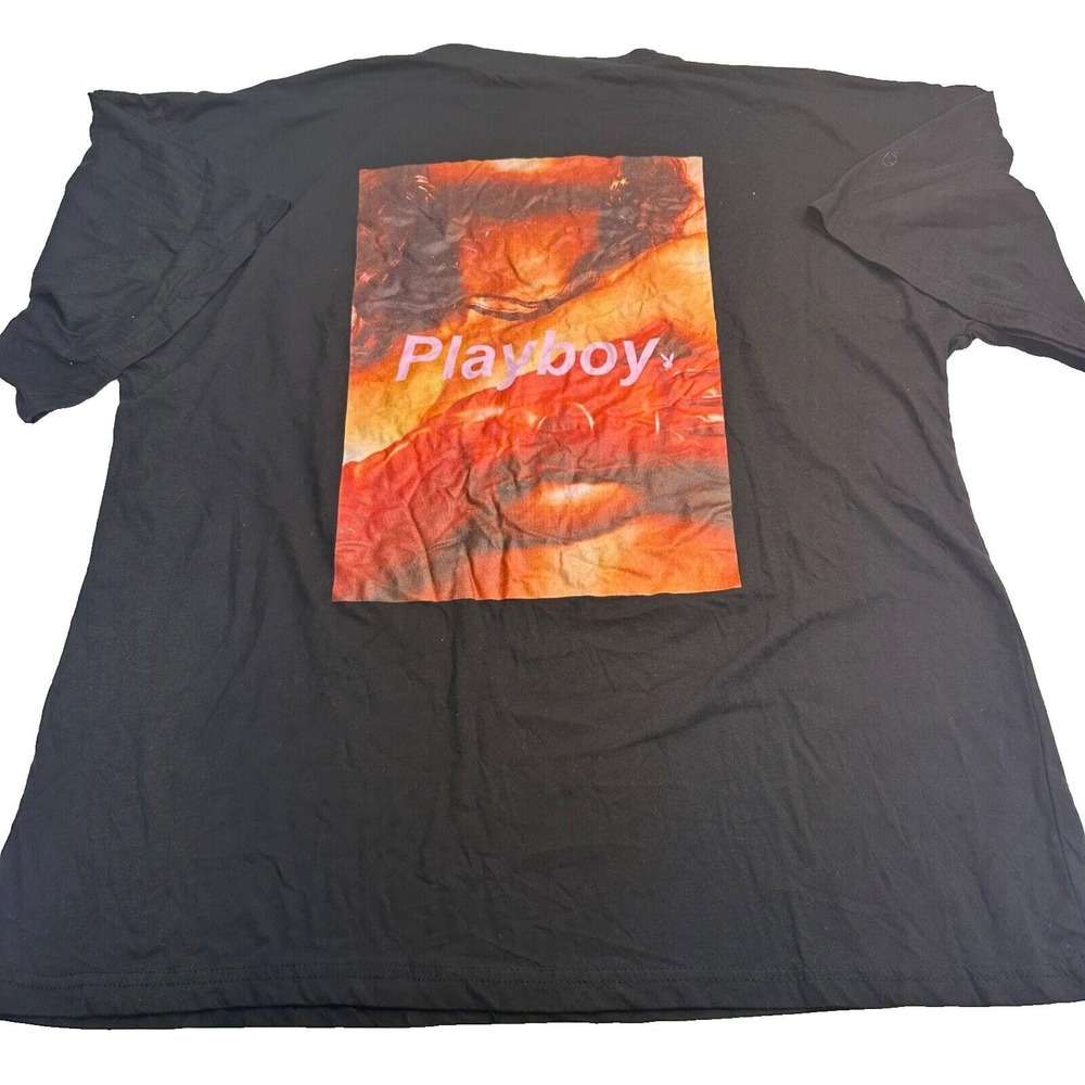 Playboy Missguided T Shirt Mens XL Black Graphic Tee Oversized Short Sleeve